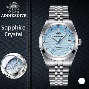 ADDIESDIVE Luxury Dress Watches Automatic Watch - 39mm Sapphire Crystal NH35 10ATM Waterproof Satinless Steel Analog Watch Business Casual Watch
