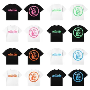 Drip Outfits Boys Streetwear Clothing Top Cyber Flame Profile Badge Mens Graphic Tees 2026 Neon Pink Star Graphic Premium Heavyweight Cotton Black Free Shipping