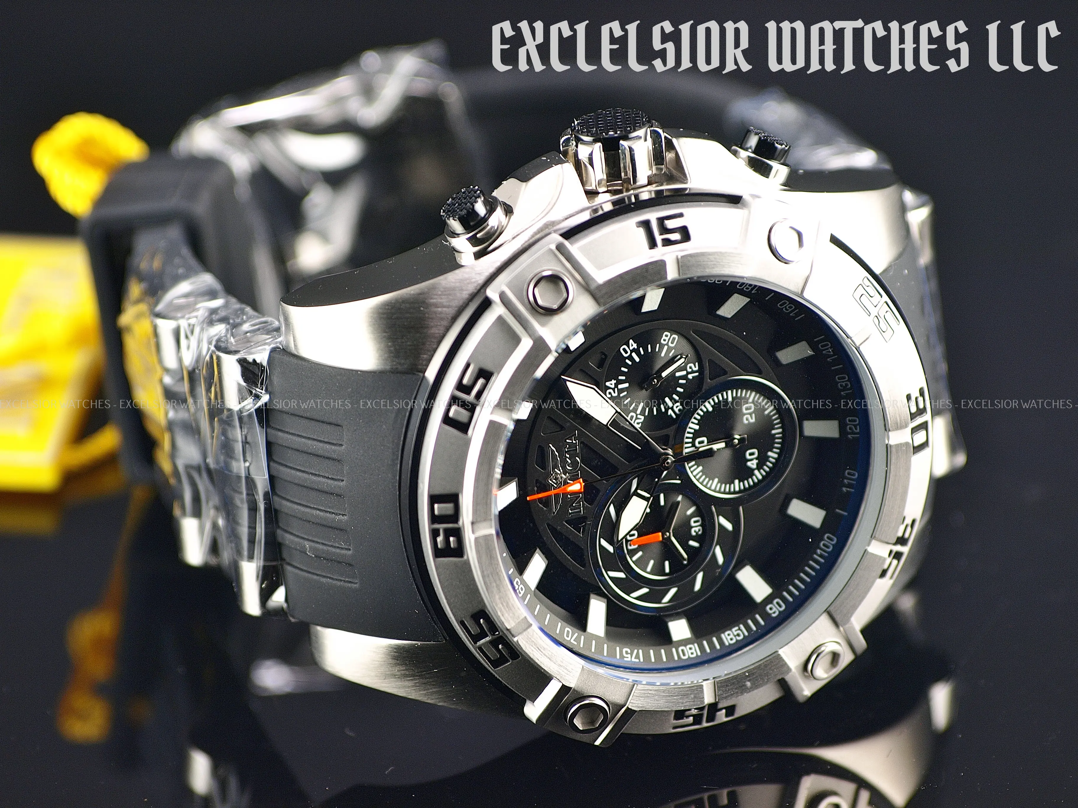 New Invicta Men's 52mm SPEEDWAY VIPER Quartz Chronograph Black Dial SS Watch