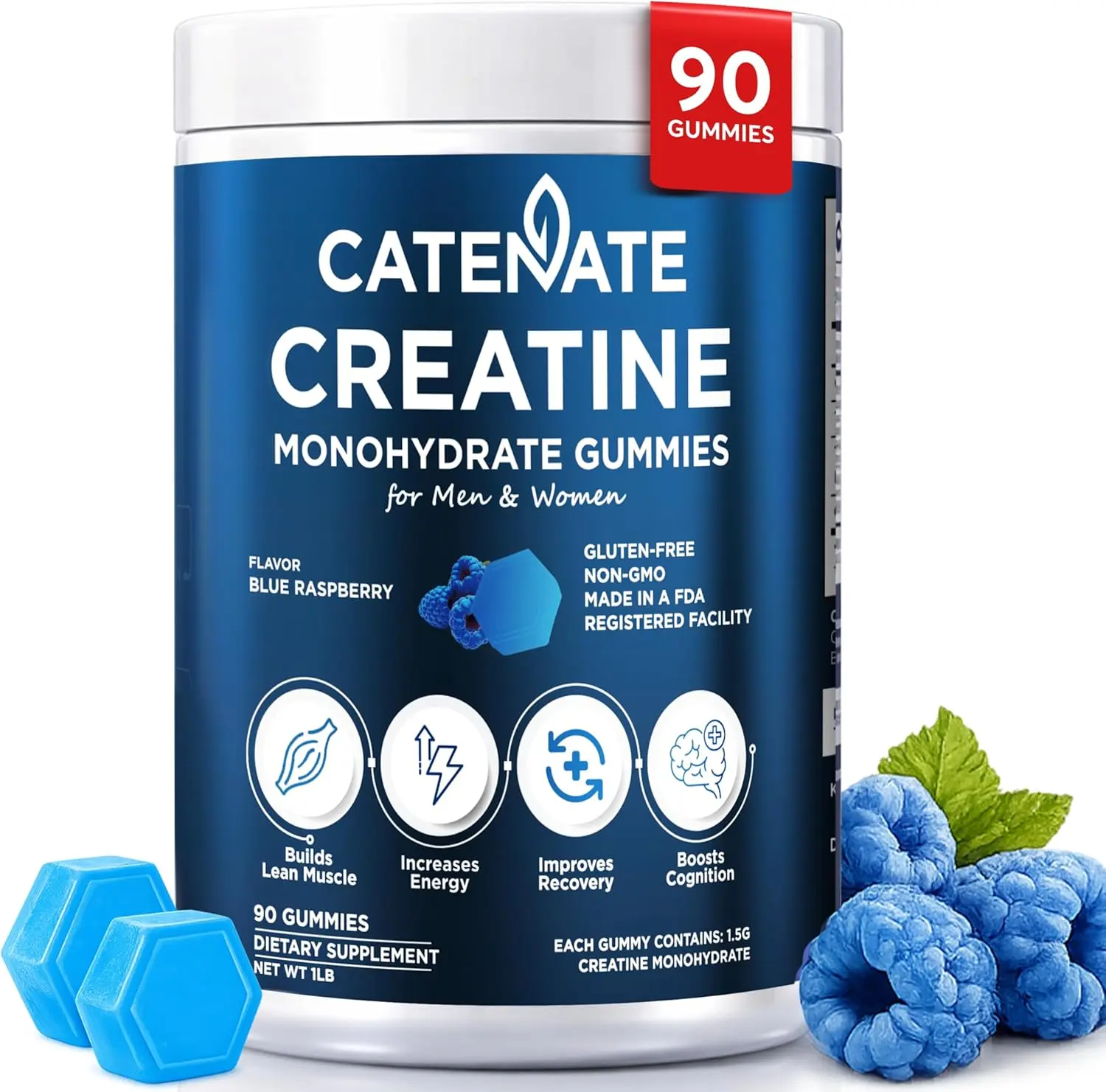Creatine Gummies for Men & Women | 4500mg Creatine Monohydrate | Eurofins Third-Party Tested | Muscle Strength, Endurance & Recovery | No Shaker Needed | Vegan, Non-GMO, Gluten-Free, 90 Count