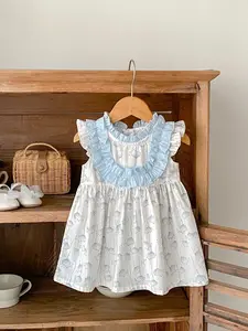 Summer Baby Girl Dress, 0-3 Years Old, Dandelion Print, Perfect for Hundred Days Celebration, Comfortable & Stylish Clothing, Floral Print Dress