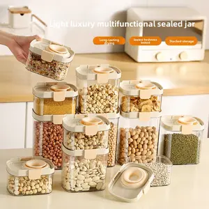 Food Grade Silicone Airtight Storage Container with Snap Lid – No More Lost Lids! Easy Pull & Press Open/Close, Stretchable Spice & Grain Jar for Kitchen, Nuts, Rice, Beans & Pantry Organization &  Kitchen Pantry Organization Utensils Tin