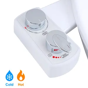 Hibbent Bidet Attachment for Toilet, Hot and Cold Water Spray Non-Electric Dual Nozzle for Frontal & Rear Wash, Adjustable Water Pressure Control, Self Cleaning Water Sprayer, White