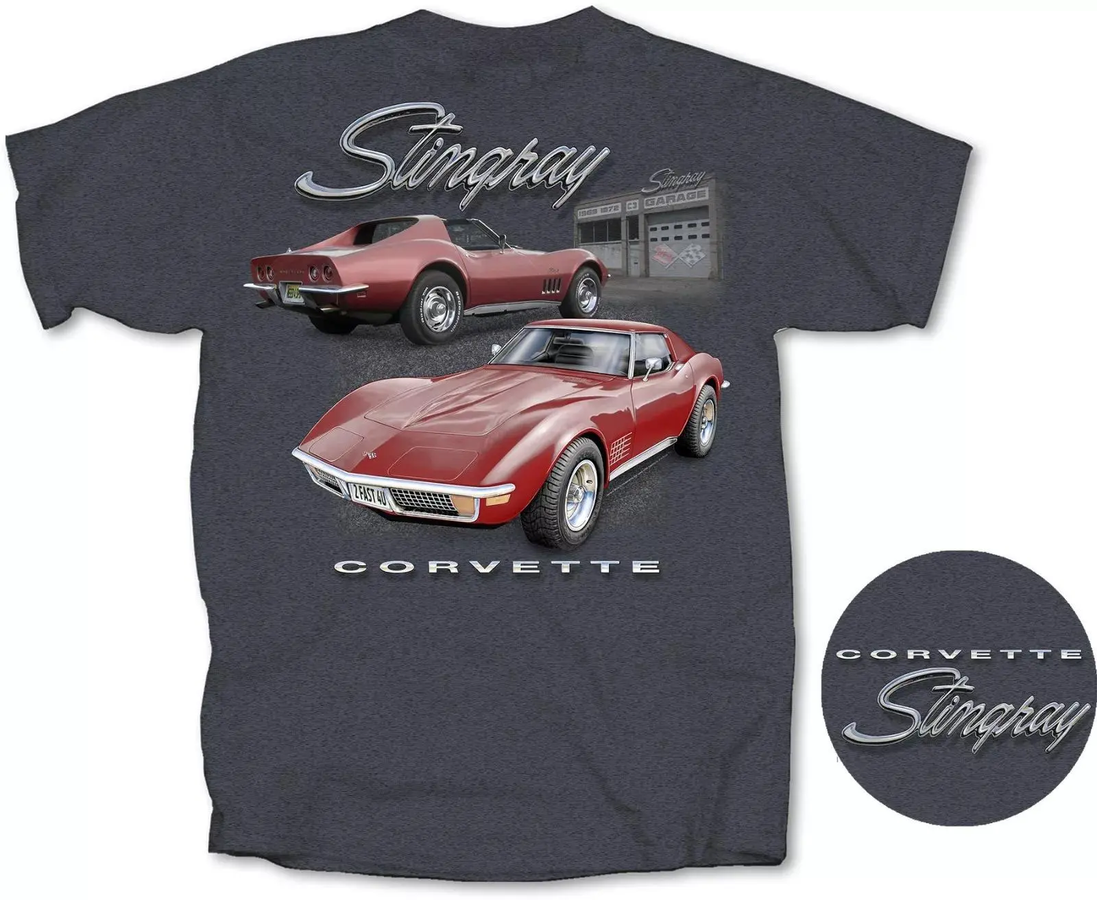 Chevy Corvette Stingray T-Shirt – 1969–1972 C3 3rd Gen Graphic Tee, Men’s Muscle Car Shirt for Classic Corvette Fans
