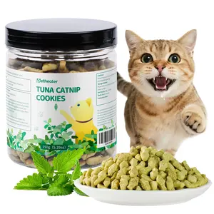 Crunchy Cat Grass Treats-Tasty Salmon Catnip Snacks forIndoor Cats, Hairball Control, Healthy Dental Biscuits &Training Treats,5.29oz
