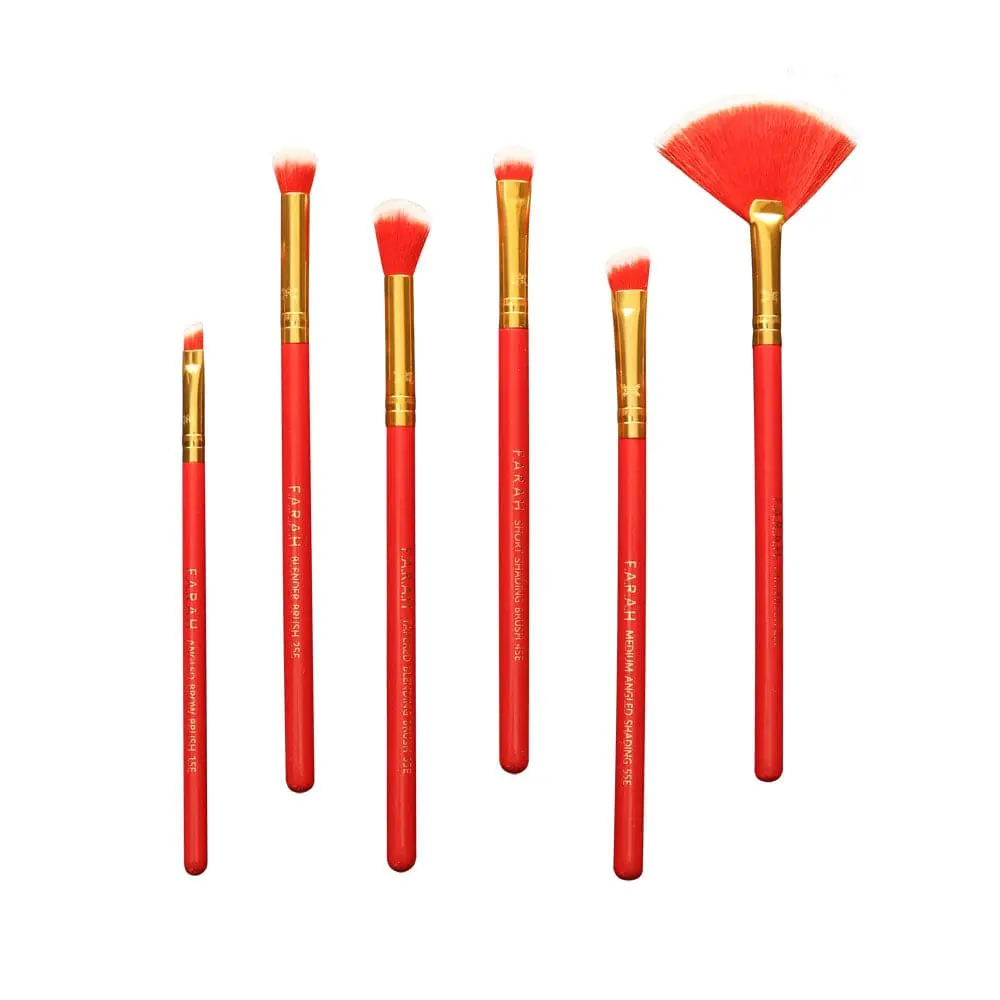 Red Siren Eye Bundle - 6 luxury eyeshadow makeup brushes
