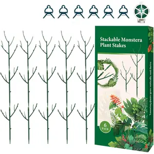 15 Pack Stackable  Support Stakes, Garden Trellis for Climbing  Indoor and Outdoor Use,  Accessories for Potted  Monstera,  Sticks for Climbing  Stems