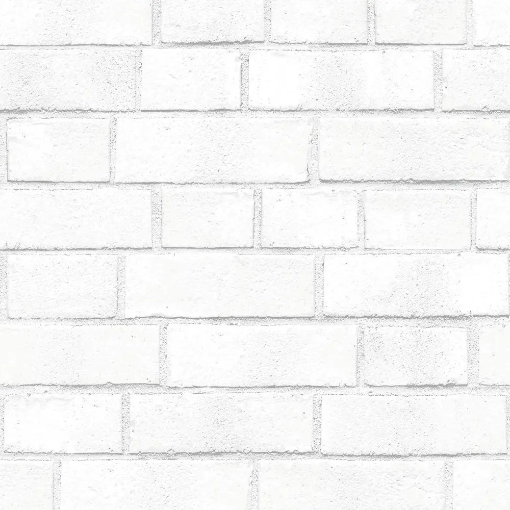 Threshold Textured Brick White 198"x20.5" Peel and Stick Wallpaper Rustic White