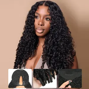 [250% Density] STERLY V Part Burmese Curly Human Hair Wig Kinky Straight Glueless Wigs for Black Women Upgrade U part Wig No Leave Out 12A Yaki Loose Body V Shape Clip in Half Wig No Glue No Sew Beginner Friendly Wig #Summervibes