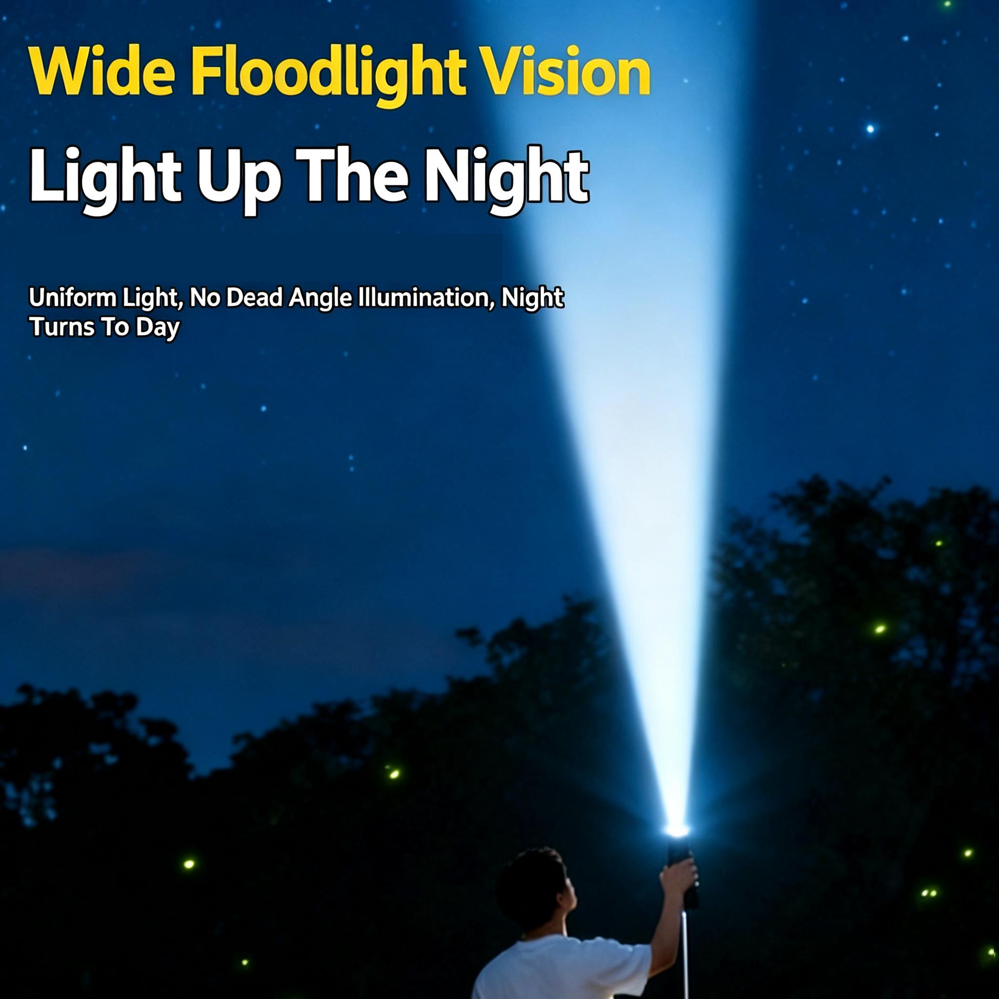 LED Flashlight – High Lumen Rechargeable -Gathering Lens, 10000mAh, 5 Lighting Modes, Ultra-Bright for Camping, Outdoor & Home Use,Can be used without being charged