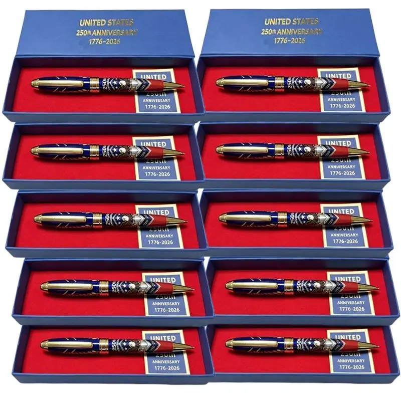2-20 Boxes USA 250th Anniversary Patriots Memorial Commemorative Pen Home Decor Collectible Item for Collectors, Decorative Collections, Multiple Boxes