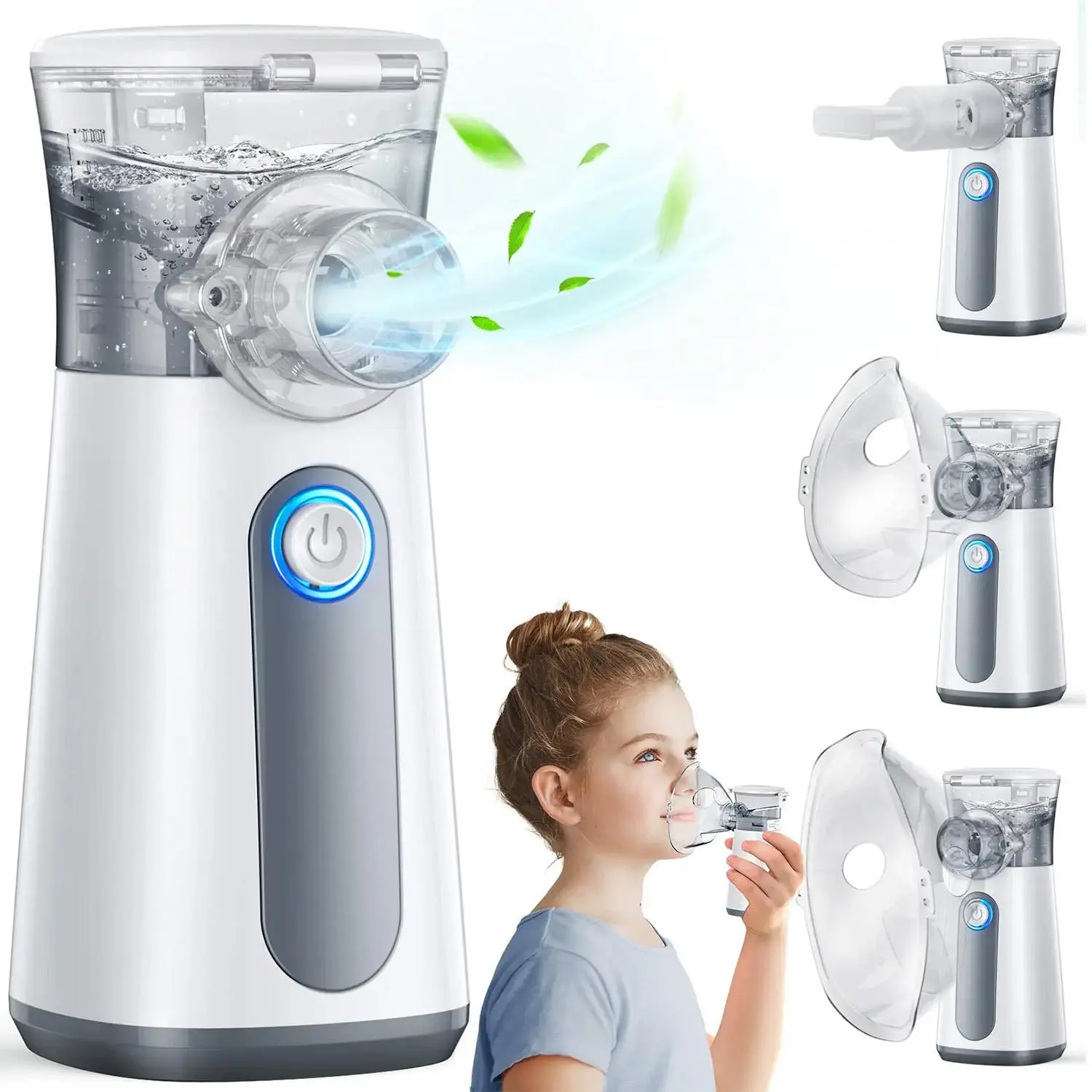 Portable Mesh Rechargeable Handheld Nebulizer for Adults and Children, Cold Mist Inhaler for Breathing Issues, Handheld Humidifier for Home and Travel