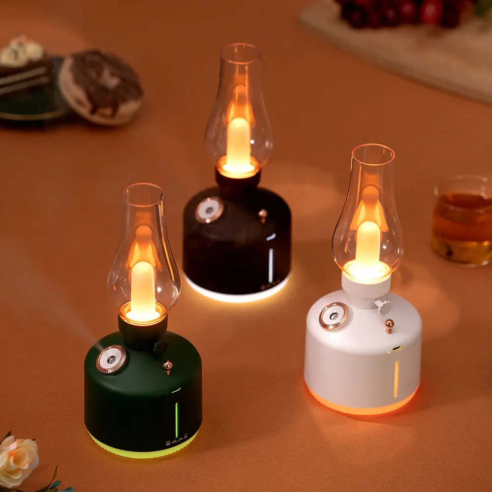 Retro Kerosene Light Humidifier Time Light Humidifier Essential Oil Diffuser Light Adjustable Night Light