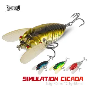 1pc Fishing Lure Cicada Bionic Bait Topwater Lure ABS Material Bite & Tear Resistant Realistic Swimming Action Noise Rattle Beads High Efficiency Fish Luring Freshwater Saltwater Universal Fishing Gear Fishing Accessories