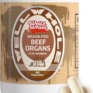 Beef Organ Supplement for Women, Female Grass Fed Organs Capsules Supplement, Beef Liver, Kidney, Heart, Ovary & Uterus, Grass Fed & Pasture Raised, Total Body Wellness & Performance, 60 Capsules