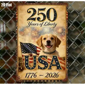 250 Years of Freedom Commemorative Metal Sign 2D planar decoration Patriotic American Independence Home Room Cafe