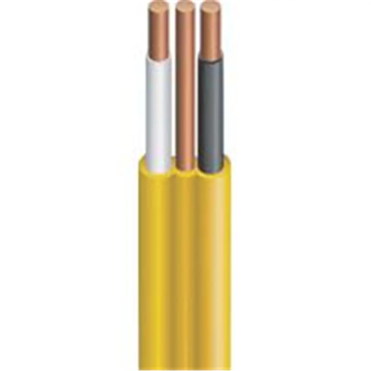 Southwire Company 12/2NM-WGX Building Wire - 50Ft, 2 Conductors, 60°C, 600V, Color Coded, Shrink Wrap, PVC Jacket, Solid Strands, 75°C, Copper with Ground