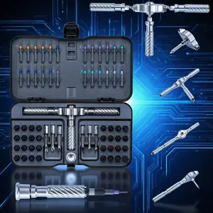 66-in-1 Ratchet Screwdriver Set | H4/H6.35 & 25-40mm Precision Bits, Detachable T-Handle, Ideal for DIY Home, Furniture, Appliance & Electronics Repairs, with Tool Box