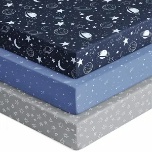 Baby Crib Sheets for Boys Girls, Fitted Crib Sheet Neutral 3 Pack for Standard Crib and Toddler Mattress, Breathable Soft Microfiber Baby Sheet 28x52x8in