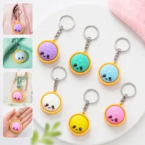 6 Pcs Cute Mini Dumpling Keychain – Adorable Cartoon Pendant for Backpacks, Keys & Bags, Kids & Gifts, Soft & Durable