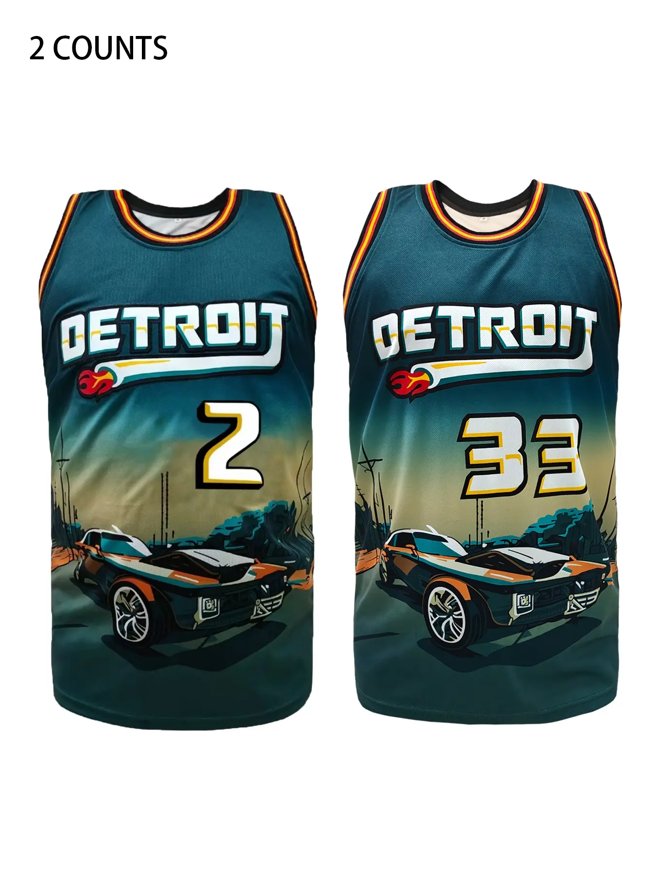Men's Detroit #33 Vintage Basketball Jersey, Embroidered Letter and Number Design, Loose Fit Breathable Casual Sports Vest, Sportswear Top for Men & Women, Stylish Jersey, Sports Style Jersey, Sports Clothing, Sports Clothes