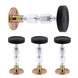 4 Counts Adjustable Threaded Bed Frame Fixer, Wall-Mounted Headboard Anti-Shake Clamps, Headboard Support System, Quick Assembly