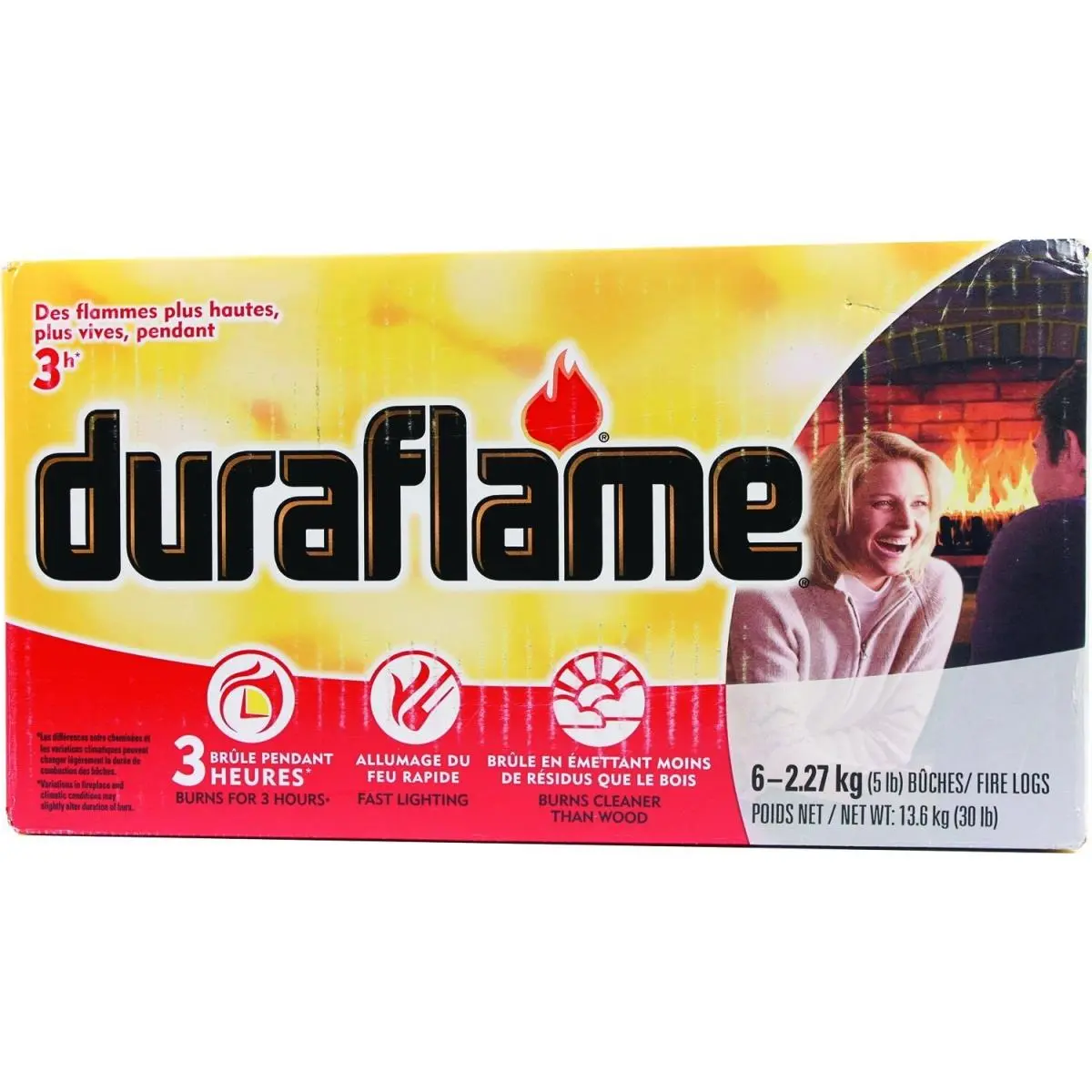 Duraflame Cowboy Fire Log - 4.5 lbs, 252804 Model, Pack of 6, Kitchen Utensils Fire Starter for Kitchen Use