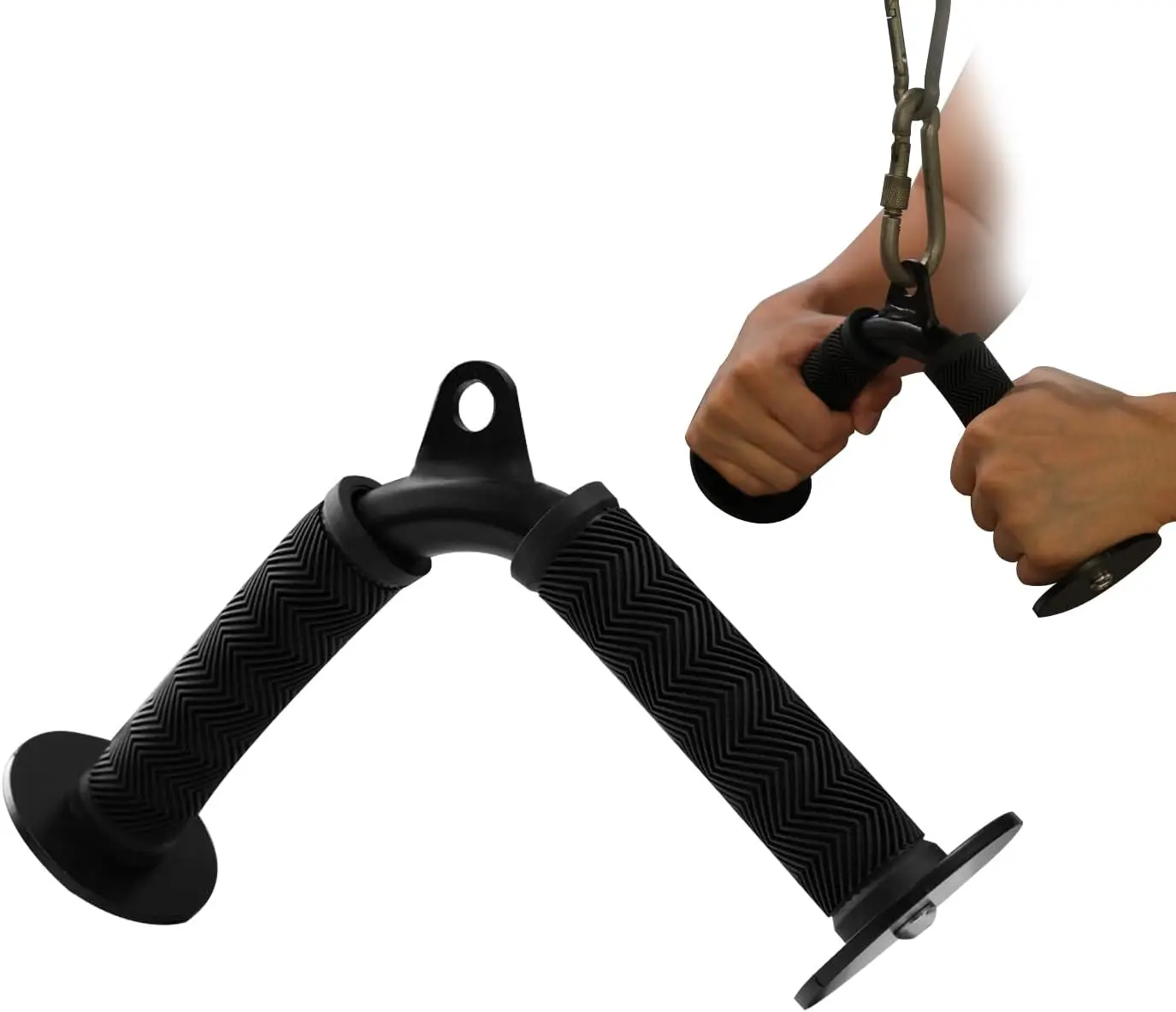 Fitarc LAT Pulldown Exercise Machine Attachment - Rust-Free, Textured Knurling Handles, Durable Weight Fitness Gear for Home Gym Triceps Development & Grip Strength Improvement, Anti-Corrosion, Corrosion-Resistant, Developing Triceps, Improving Grip Stren
