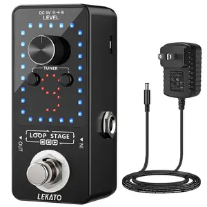 LEKATO Looper Guitar Effect Pedal, 9 Loops 40 Minutes Record Time, W/ USB Cable, Unlimited Overdubs, Electric Guitar Bass Guitar Loop Pedal Loop Station Tuner Pedal, Music Lover Music Playing Beginner Boy Girl Friend Gift