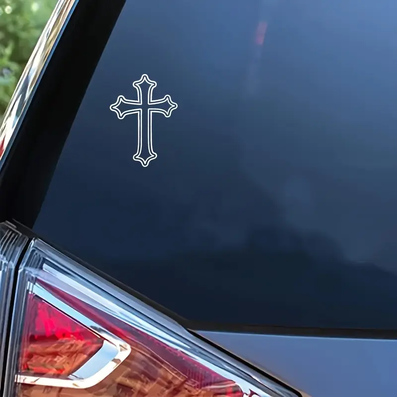 1PC pattern cross series car sticker, Car Decal, suitable for car interior central control/storage compartment personality upgrade, diverse belief art design, to meet the aesthetic needs of belief art lovers car decoration