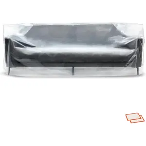 Plastic Furniture Covers for Moving - Heavy-Duty Couch Cover for Sofa, Waterproof & Dustproof Clear Moving Bags for Renovation, Wrap or Storage - Extra Large Bag Open Size 96 x 42 x 62 Inch