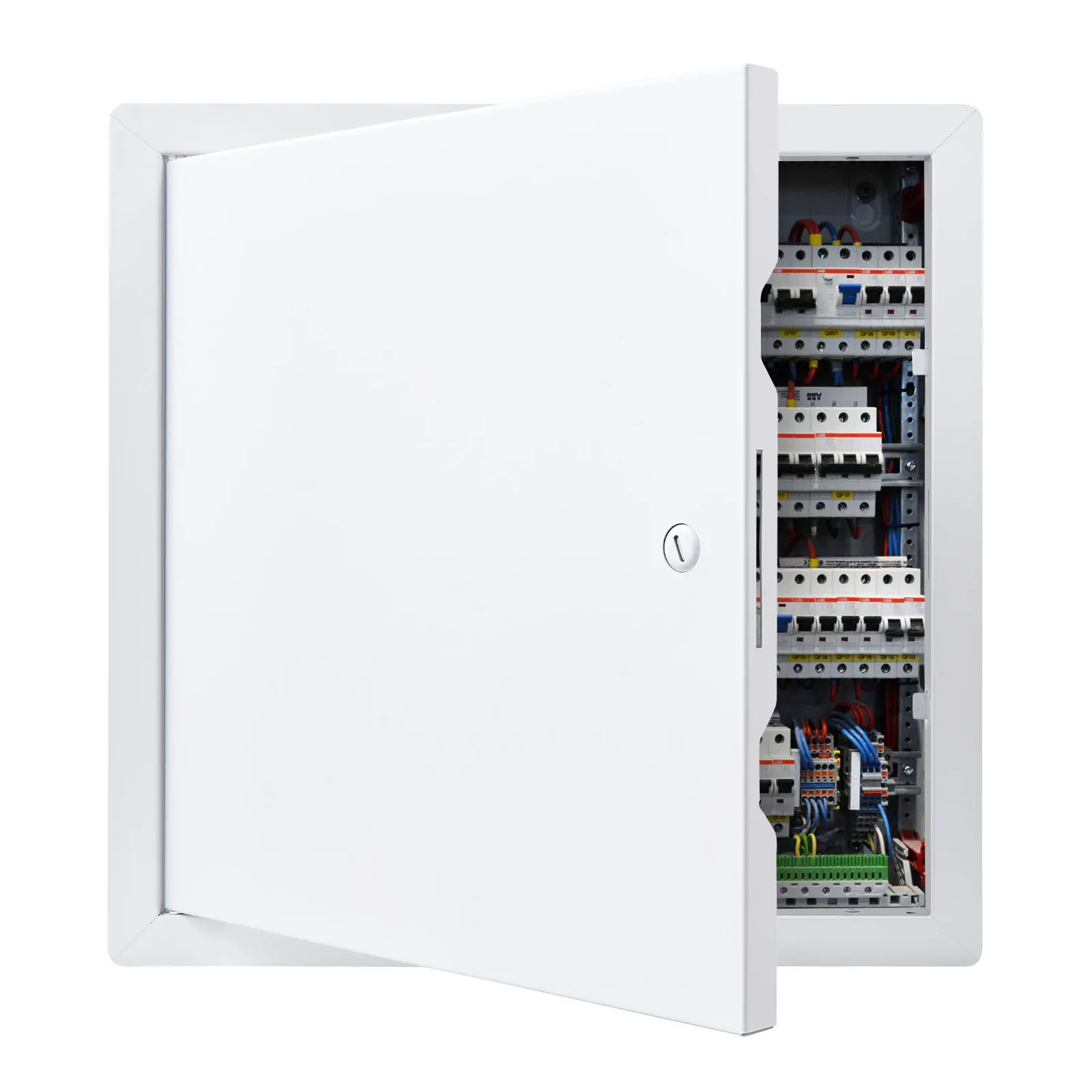 【SummerFinds】VEVOR Access Panel for Drywall, 13.3 x 13.3 in Galvanized Steel Access Door, Easy Install Hinged Service Panel with Screwdriver Latch, for Ceiling Plumbing Electrical, 12.4 x 12.4 in Cutout Size White