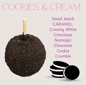 Copperpot Caramel Co Caramel Apple with Chocolate Cookie & Cream Crumbles - Large Crisp Granny Smith Apple Coated in Signature Copper Pot Caramel