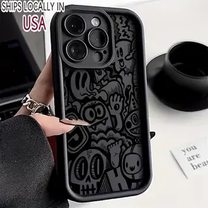 Super Cool Black Graffiti Phone Case for Iphone15/15Plus/15Pro/15Promax, Iphone 14/14Plus/14Pro/14Promax, Iphone 13/13Pro/13Promax, Iphone 12/12Pro/12Promax, Ip Hone 11/11Pro/11Proamx, Iphone 7/8Plus, Iphone Xr/Xsmax