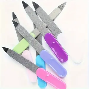 7-piece Set, Stainless Steel Double-sided Nail File Bar, Buffing and Polishing File, Home Nail Tools/nail Salon Nail Tools (random Color)