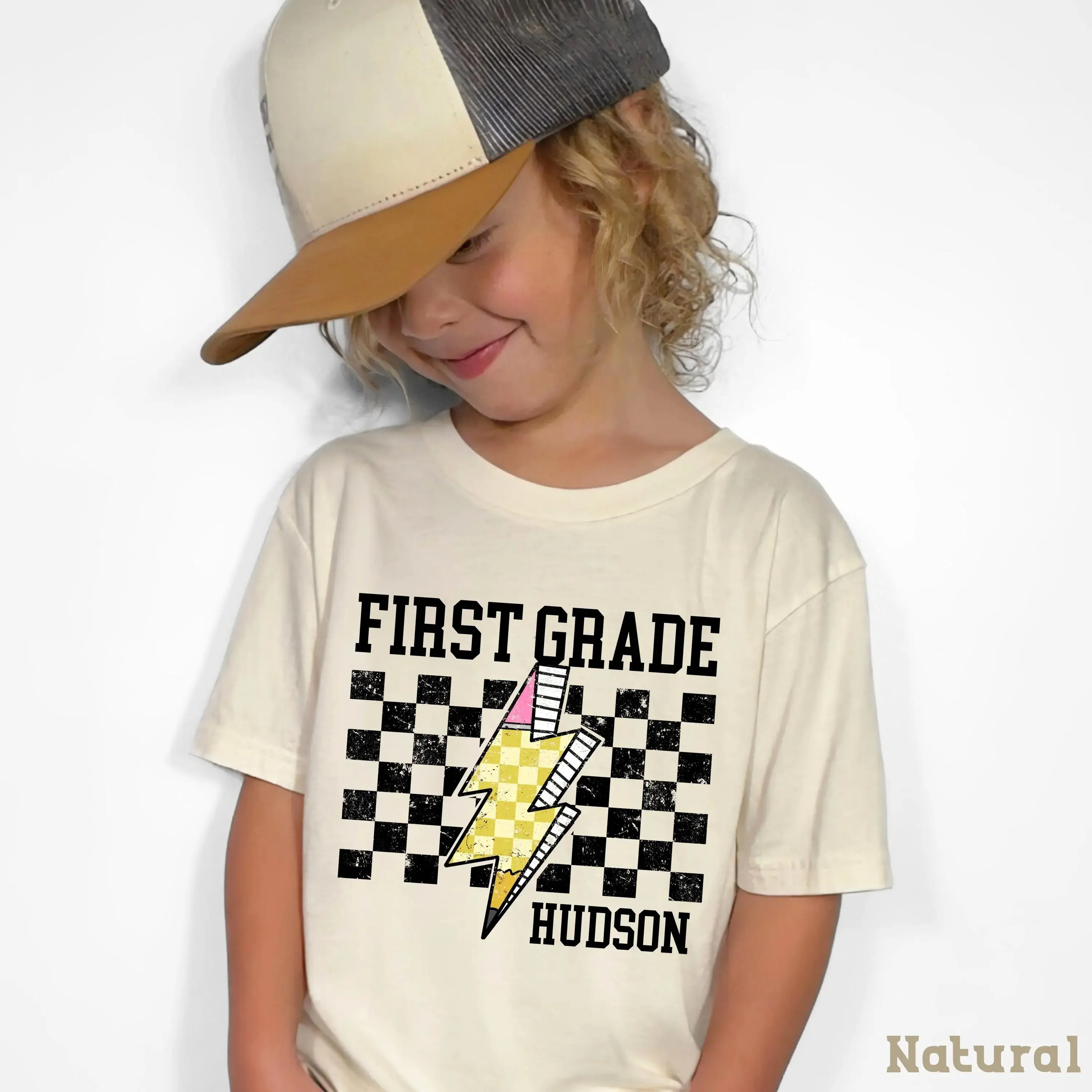 First Grade Shirt Boy, Personalized Back to School Shirt, Custom Name First Grade Tee, Retro School Shirt