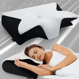 100% memory foam pillow,neck pillow,sleep pillow ideal for side sleepers. Perfect for summer, it makes a great gift for birthdays, Christmas and Halloween. This sleek bed pillow offers ultimate comfort—soft, ergonomic neck support that lets