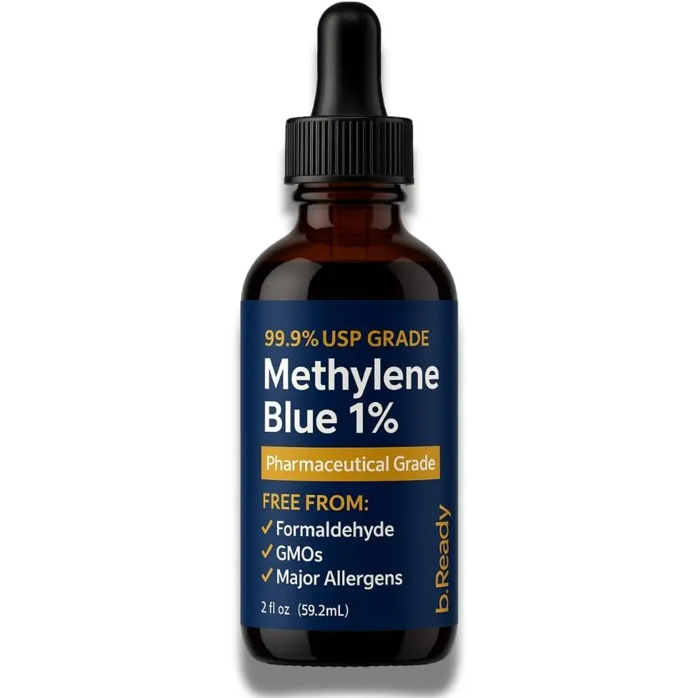Ultra Methylene Blue Drops - 1% USP Grade High Purity Solution – Fresh Mint Flavored, 2 fl oz (60 mL) Dropper Bottle – Organic Methylene Blue - 30 Day Supply - No Fillers or Dyes or Additives Sleep Supplement Stress Calm Supplement