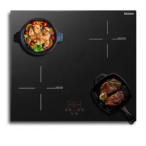 Karinear 24 Inch 4 Burner Induction Cooktop with 6600W,Timer and Child Lock, Pause Function, Vitro Glass, 220-240V, inductionstove hard wiring