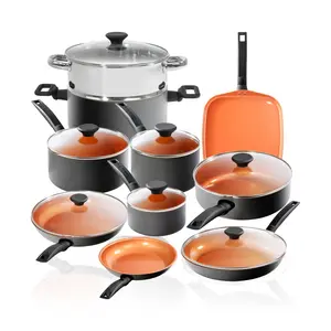 Gotham Steel Pro Premier 17 Piece Nonstick Cookware Set