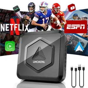 2025 Ai Box-Stream Box Wi-Fi and Bluetooth Connectivity, Supports ESPN, Youtube, Netflix and Hulu for OEM Wired Carplay with a free 4 in 1 charging cable, limited time!