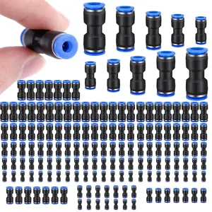 [Summervibes] 100 Pcs Air Hose Fittings Set,Air Line Fittings Straight Push to Link 4/6/8/10/12 mm Quick Release Pneumatic Connectors,Plastic Straight Tube Connector Push to Connect Fittings for Tube,Tools & Hardware
