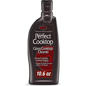 HOPE’S Perfect Cooktop Cleaner for Glass and Ceramic Surfaces, Fast-Acting, Removes Burnt-On Stains, No-Rinse Formula,  Grease Remover 10.6 Ounces