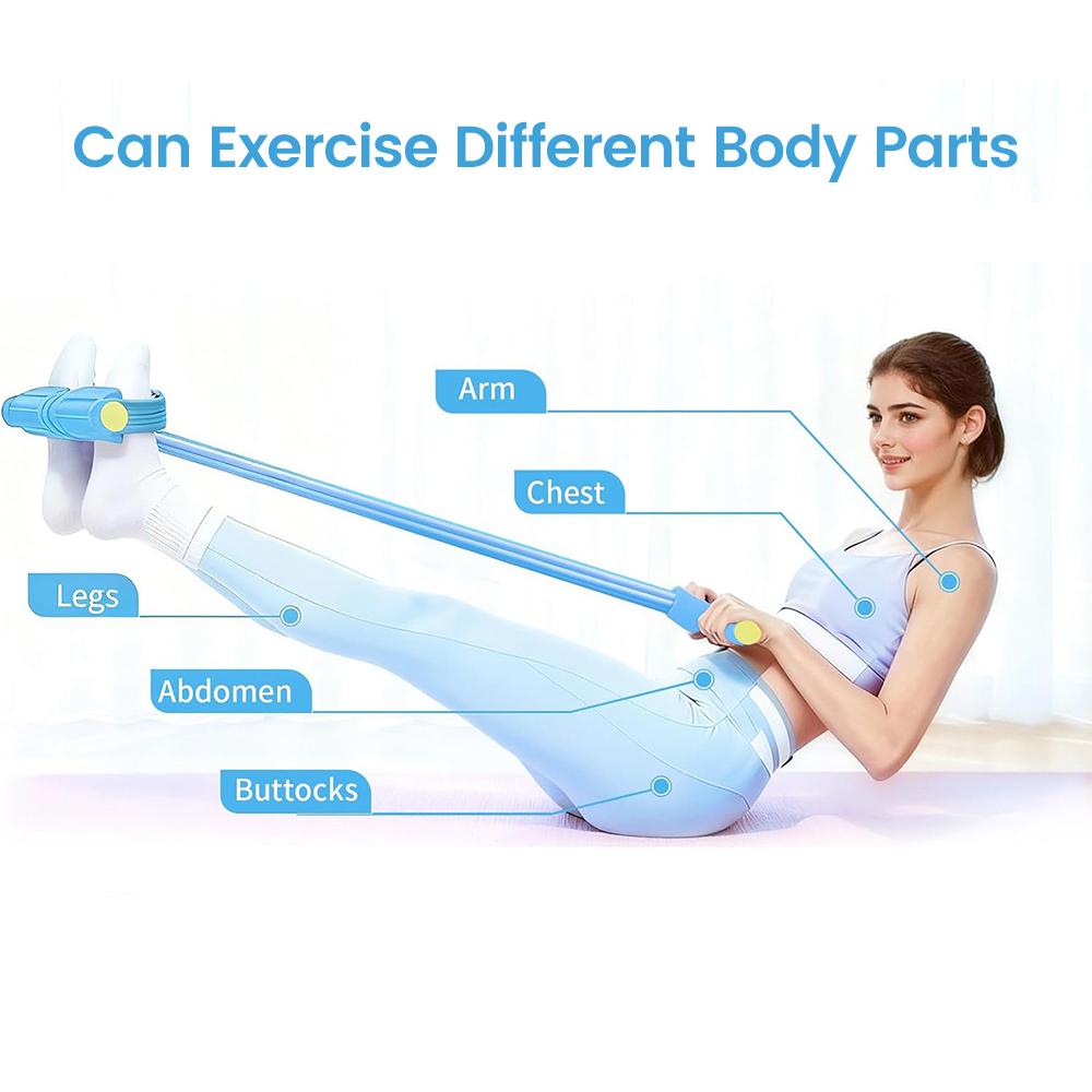 Pedal Resistance Bands with Handles, 6 Tube Fitness Resistance Band, Full Body Workout Equipment for Home Gym, Yoga Exercise Trainer for Abs Arms Legs