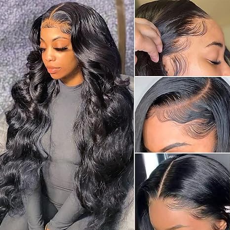 Hot Star Body Wave Wig13x6 HD Transparent Lace Front Wigs Human hair Pre Plucked 180% Density Brazilian Straight Frontal Wigs Human Hair with Baby Hair Natural Hairline for Women