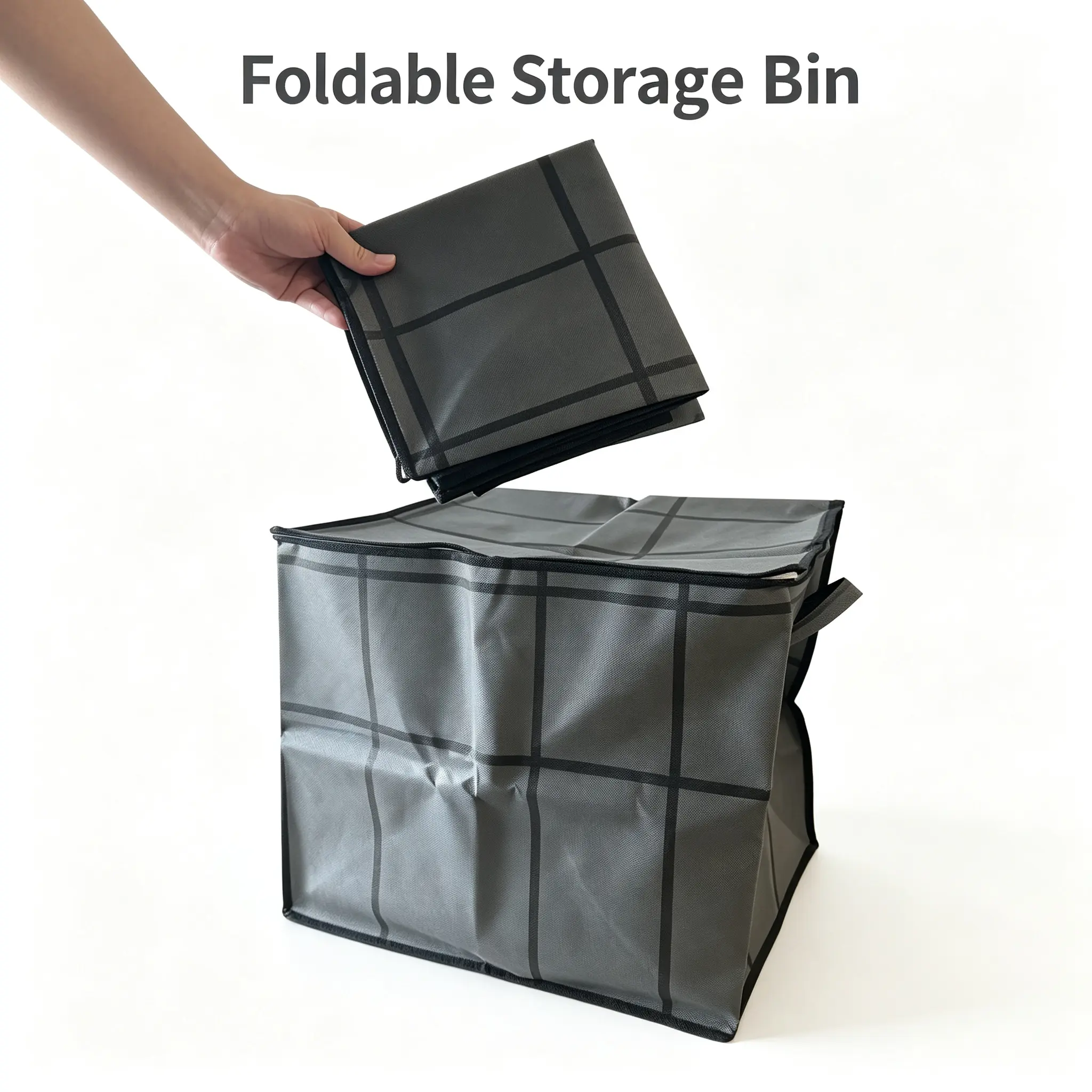 Spacious Moving Storage Bin, Zippered Organizer for Quilts, Bedding & Sweaters, Large Capacity Fabric Bag for Moving Day, Closet & Bedroom Use