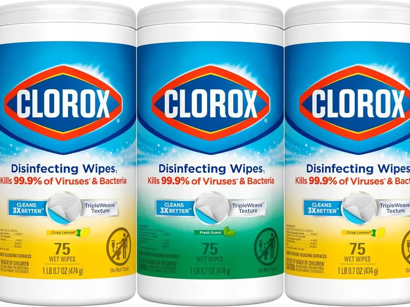 Clorox Disinfecting Wipes Value Pack 75 Count Pack of 3 TripleWeave Texture Kills 99.9% Germs & Viruses for Kitchen & Bathroom Surfaces - Antiseptic Disinfectant