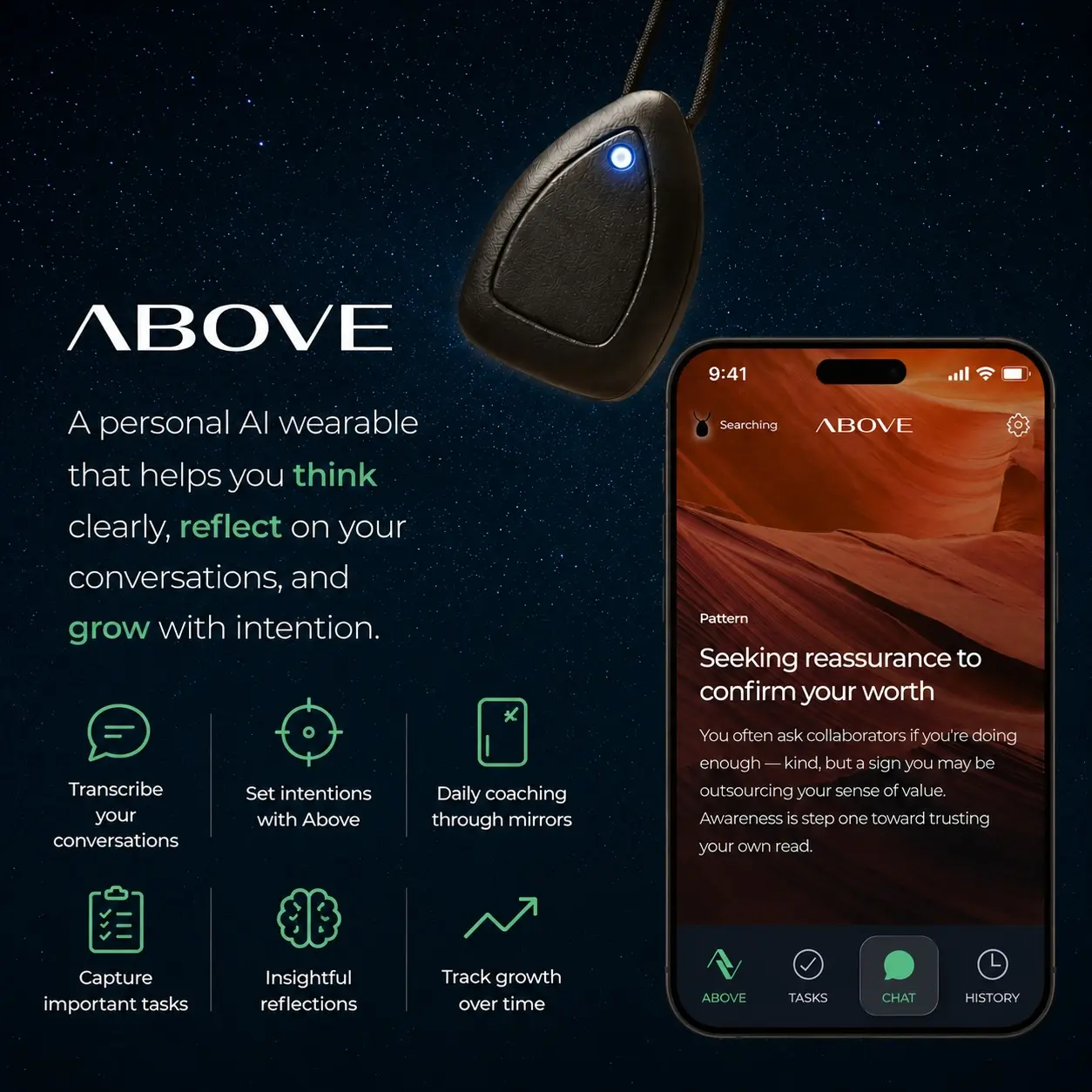 ABOVE: Wearable AI Guide for Personal Growth