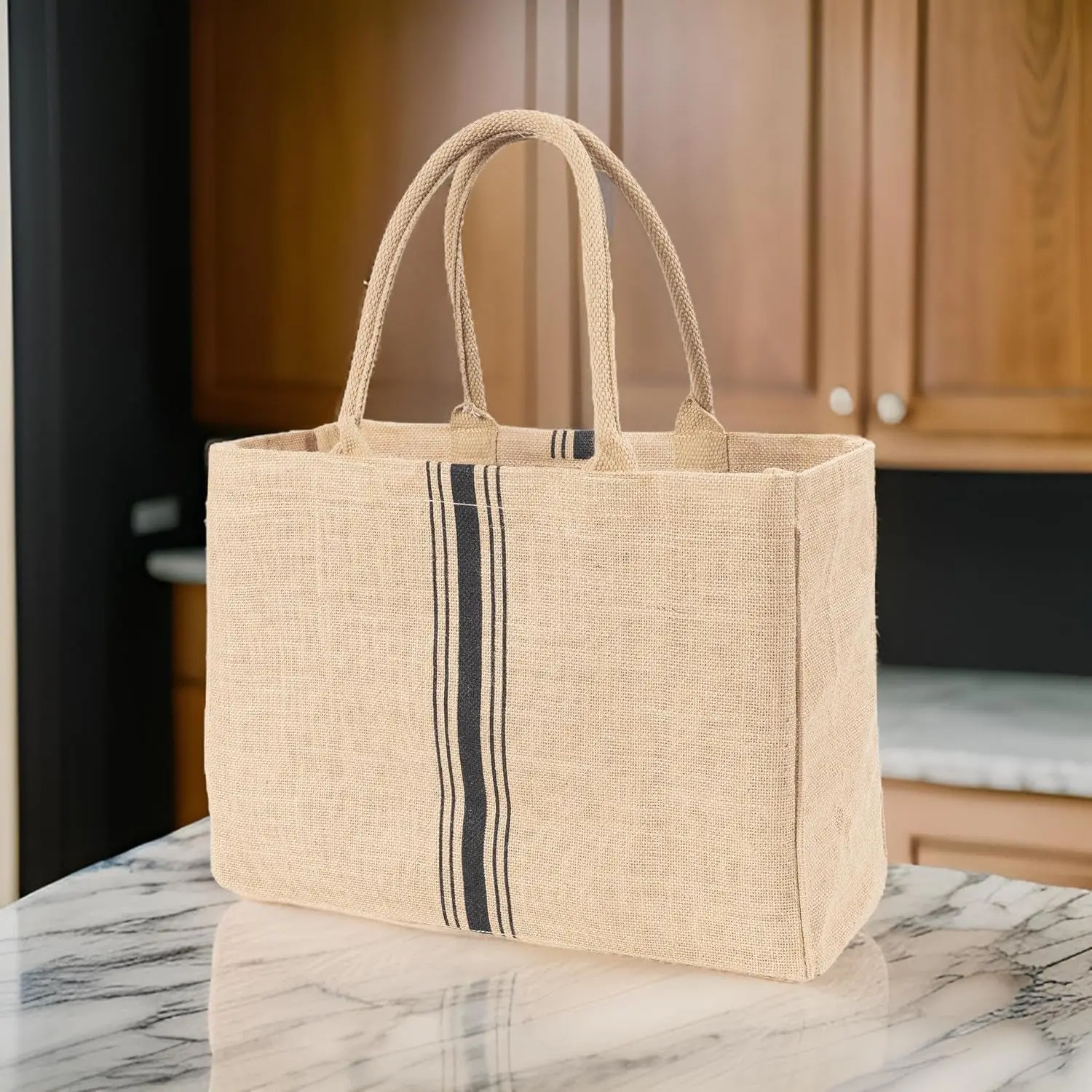 Jute Market Tote Bag - Reusable Shopper, Daily Use Bags