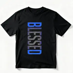 Men's Graphic T - Shirt with "BLESSED" Print, Soft and Comfortable for Casual Wear
